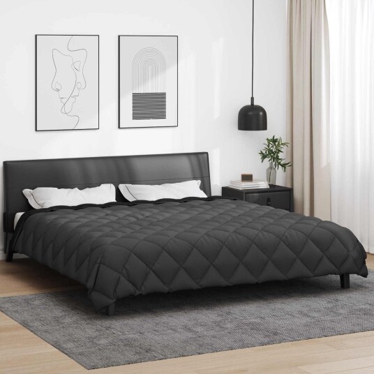 vidaXL Vinter Dynen Svart og Anthracite 220 x 260 cm Mikrofiber vidaXL Vinter Dynen Svart og Anthracite 220 x 260 cm Mikrofiber