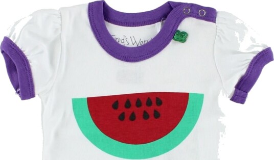 Freds World T skjorte   Hvit m. Vannmelon   Freds World   56   T skjorte