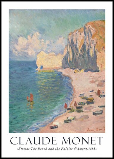Claude Monet Étretat The Beach and the Falaise d"Amont Plakat Plakat / 70x100cm