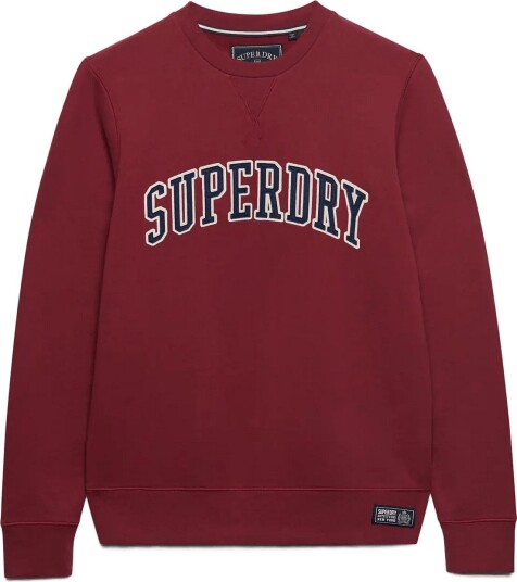Superdry Athletic Applique Relaxed Crew Burgundy S Superdry Athletic Applique Relaxed Crew Burgundy S