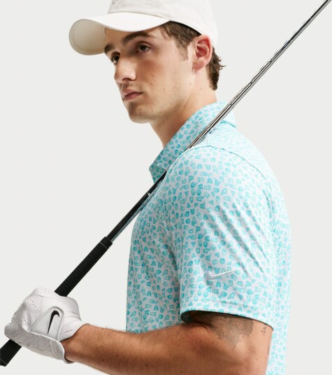 Nike M Velocity Micro Print Polo Golf pologenser herre Baltic Blue Baltic Blue Black X Large