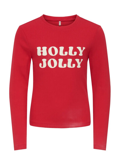 Kids Only Kogbella Xmas Life L/S O Neck Top Jrs Red 110 116