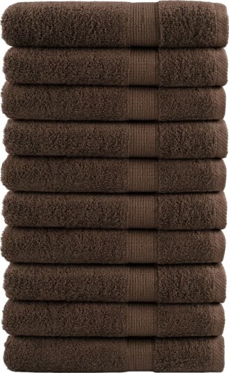 vidaXL Premium saunahåndklær SOLUND 10 stk brun 80x200 cm 600gsm