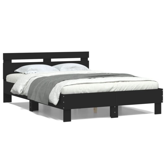 vidaXL Sengeramme med hodegavl svart 120x200 cm konstruert tre 8721012246454