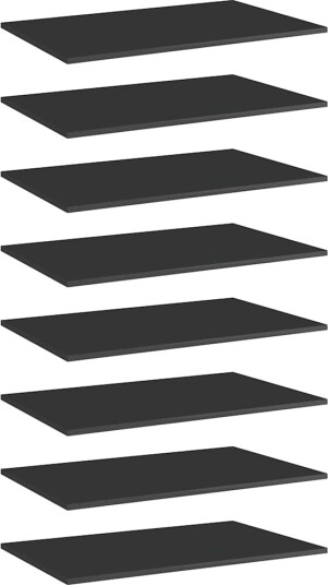 vidaXL Hylleplater 8 stk høyglans svart 80x50x1,5 cm konstruert tre