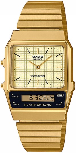 Casio Herreklokke AQ 800EG 9AEF Vintage Beige/Gulltonet stål