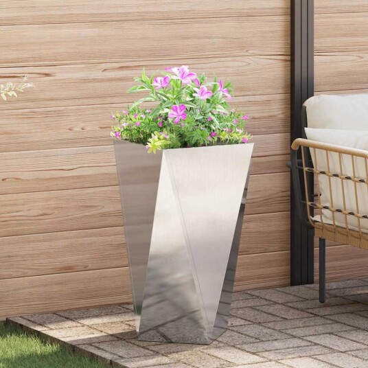 vidaXL Plantekassed sølv 40 x 40 x 75 cm Rustfritt Stål