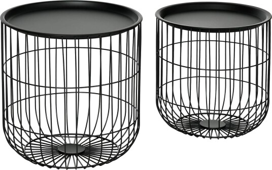 Sett med 2 svarte sofabord i Scandi Design