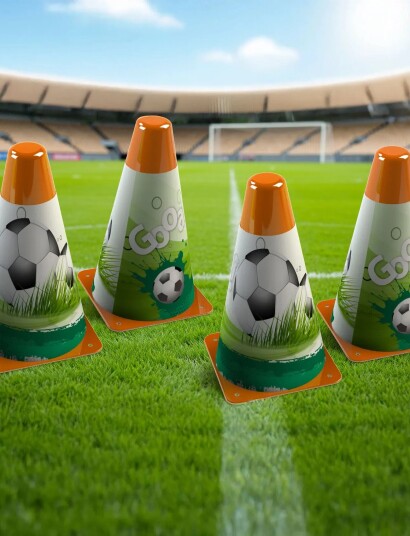 Toyrock Football Set With Cones And Markers Orange Toyrock Football Set With Cones And Markers Orange