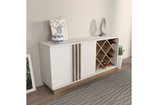 Dasina Konsollbord 148 cm Hvit/Valnøtt