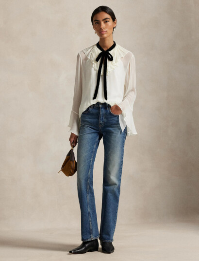 Polo Ralph Lauren Crinkle Viscose Ggt-Wvn-Shirt - Cream - 34 Polo Ralph Lauren Crinkle Viscose Ggt-Wvn-Shirt - Cream - 34