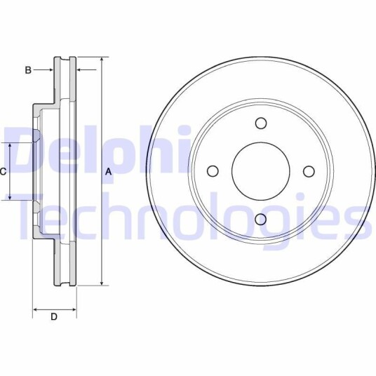Bremseskive DELPHI BG4742C Bremseskive DELPHI BG4742C