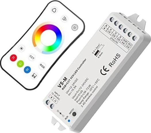 Ledlife LEDlife rWave RGB+CCT controller med fjernkontroll og holder 12V 180W 24V 360W Ledlife LEDlife rWave RGB+CCT controller med fjernkontroll og holder 12V 180W 24V 360W