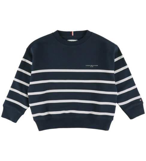 Tommy Hilfiger Mini Corp Stripe Crew Neck - Navy - 152
