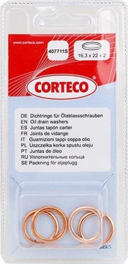 Tetningsring oljeplugg CORTECO 407711S