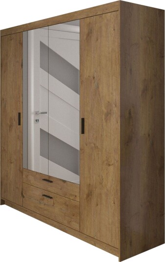Norrbyn Garderobe med Speil 53x190x176,3 cm - Natur