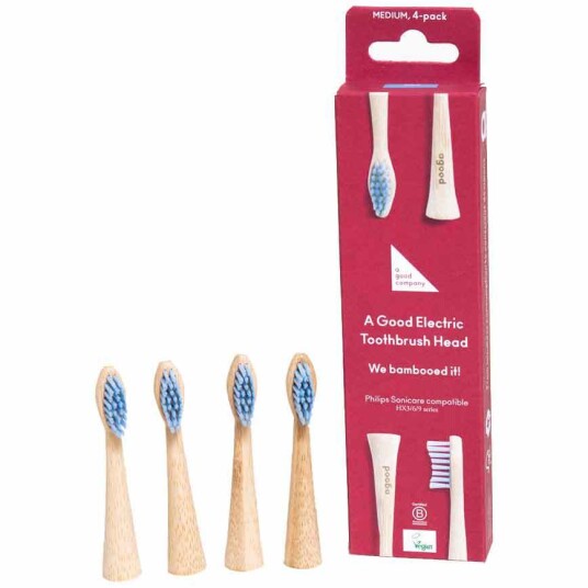 Bambusbørstehoder til Philips AGOOD company MEDIUM 4 pcs. Blå