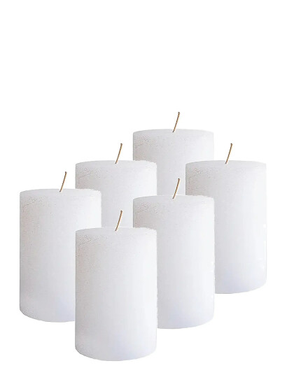 Kunstindustrien Rustic Pillar Candles - White - 7X10CM
