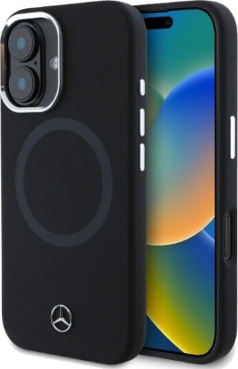 Mercedes Silikon Mobiledeksel til iPhone 16 6,1" med MagSafe i Svart