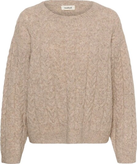 Soaked in Luxury Dame Strikkevarer Beige S,