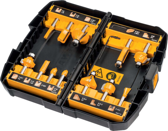 Dewalt DT90016 Fresesett 12 Deler med Håndoverfreser Dewalt DT90016 Fresesett 12 Deler med Håndoverfreser