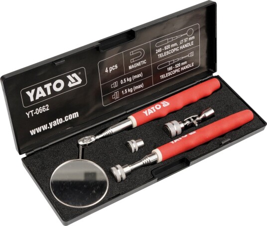 Yato Inspeksjonsspeil + Griper 4 Deler Yt 0662 Yato Inspeksjonsspeil + Griper 4 Deler Yt 0662