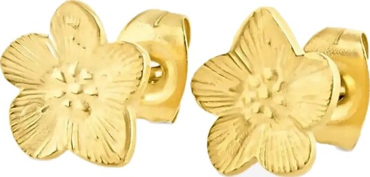 Timi of Sweden Sadia - Flower Stud Earrings Stainless Steel - GOLD - One Size