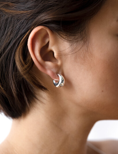 SYSTER P Bolded Little Sis Earrings Silver |Silver |One Size