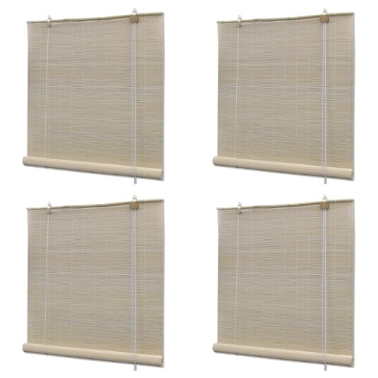 vidaXL Rullegardiner naturlig bambus 4 stk 120x160 cm