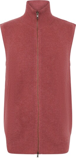 Davida Cashmere Man Zip Pockets Vest Red L