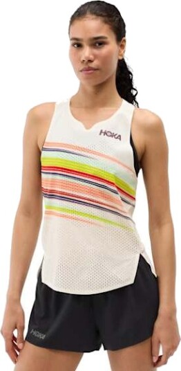 Hoka Women"s Race Day Singlet Alabaster Flare L Hoka Women"s Race Day Singlet Alabaster Flare L