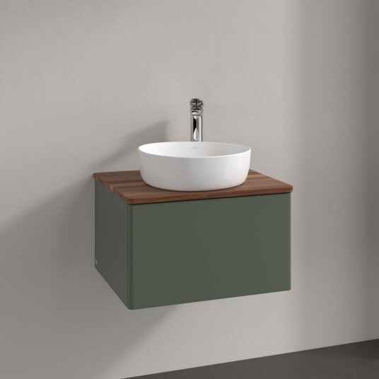 Villeroy & Boch  Antao Servantskap med 1 skuff 60x50x36 cm m/lys Grønn Matt/Valnøtt
