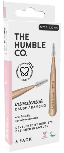 The Humble Co. The Humble Co Bamboo Interdental Brush Size 0 Pink 6pcs The Humble Co. The Humble Co Bamboo Interdental Brush Size 0 Pink 6pcs
