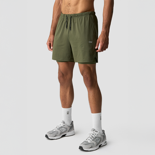 Icaniwill Stride 2 i 1 Shorts Grønn Mörkgrön Medium