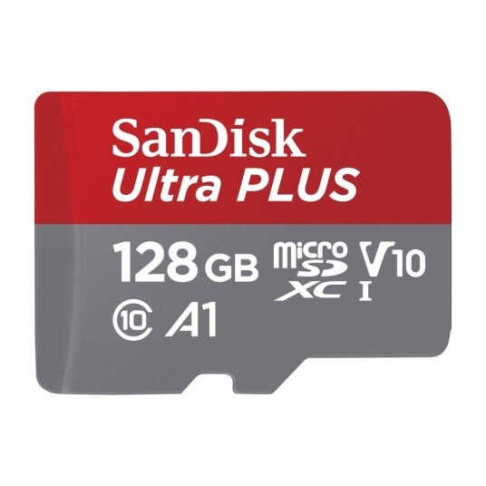 SANDISK MICROSDXC ULTRA+ MINNEKORT 128 GB A1 C10 V10