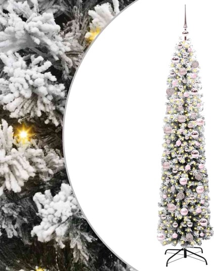  Kunstig juletre med 300 LED grønn 180 cm PVC og stål og plast