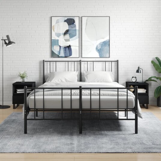 Nattbord 2 stk svart 40x35x50 cm konstruert tre 8721012110229
