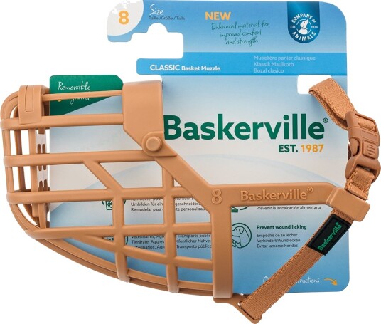 Baskerville Klassisk Munnkurv Beige Str. 8