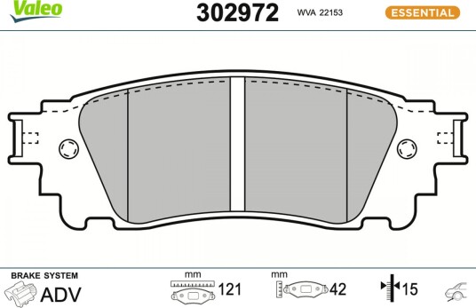 Bremseklosser VALEO 302972