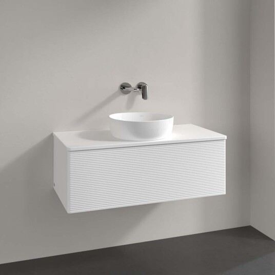 Villeroy & Boch Antao Servantskap med 1 skuff 100x50x36 cm u/lys Hvit Matt Villeroy & Boch Antao Servantskap med 1 skuff 100x50x36 cm u/lys Hvit Matt