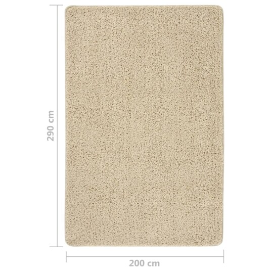 vidaXL Flossteppe kremhvit 200x290 cm sklisikkert