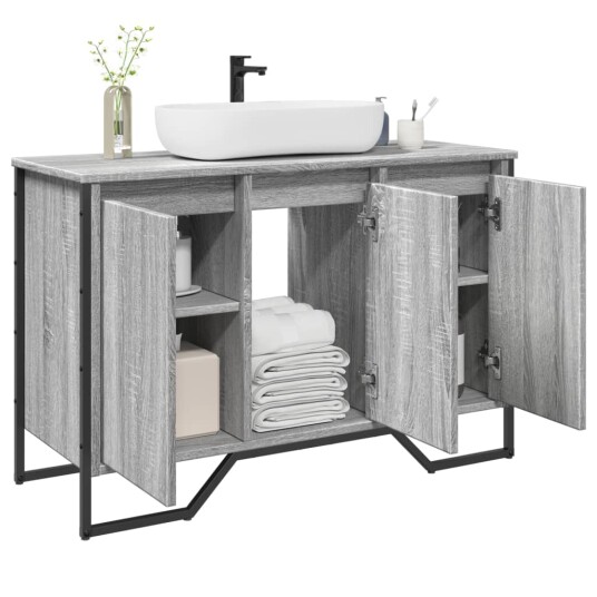  Servantskap grå sonoma 91x35x60 cm konstruert tre 8721102812309