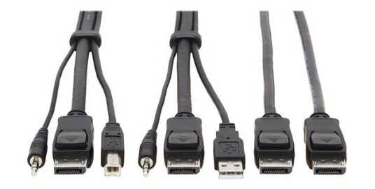 Tripp Lite Dual DisplayPort KVM Cable Kit 4K USB 3.5 mm Audio 3xM/3xM 6ft - video / USB / audio cable - 1.83 m