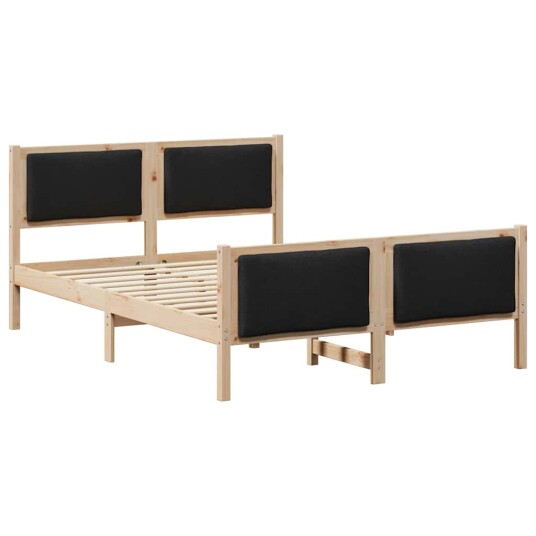 Sengestamme med hodegjerde Svart 150 x 200 cm stoff