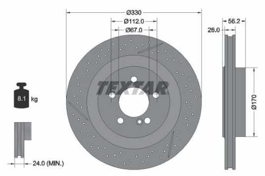 Bremseskive TEXTAR 92151605