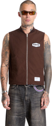 Vest NEIGHBORHOOD Zip Work Vest Brown M