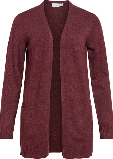 Vila Viril Open Long Sleeve Knit Cardigan Burgunder XXL