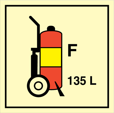 Jo Safety Wheeled fire extinguisher F 135L Photoluminescent Self Adhesive Vinyl PV MM 150 x IMO 104129PVMM Jo Safety Wheeled fire extinguisher F 135L Photoluminescent Self Adhesive Vinyl PV MM 150 x IMO 104129PVMM