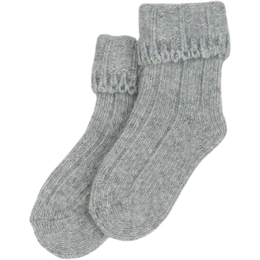 minipop® Light Grey Melange Minipop Ull Heavy Baby Strømpe 23 26