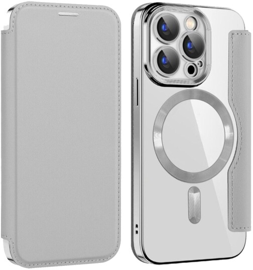 Trolsk Lommebokdeksel med MagSafe (iPhone 15 Pro) Grå